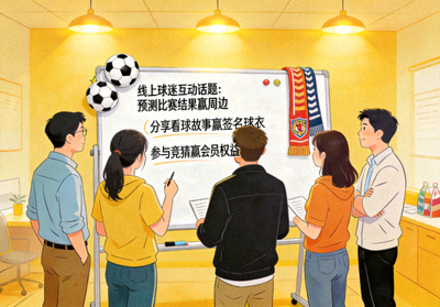 乐鱼社区运营团队策划线上球迷活动，白板上写有中文互动话题